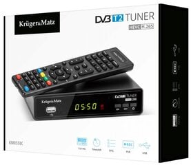 DVB-T2 H.265 HEVC uztvērējs Kruger&Matz cena un informācija | TV uztvērēji | 220.lv