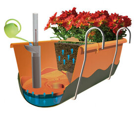 Горшок для растений с самополивом 11л 60x20x18см  Оттенки розового MARETA 60 цена и информация | Ящики для балкона | 220.lv