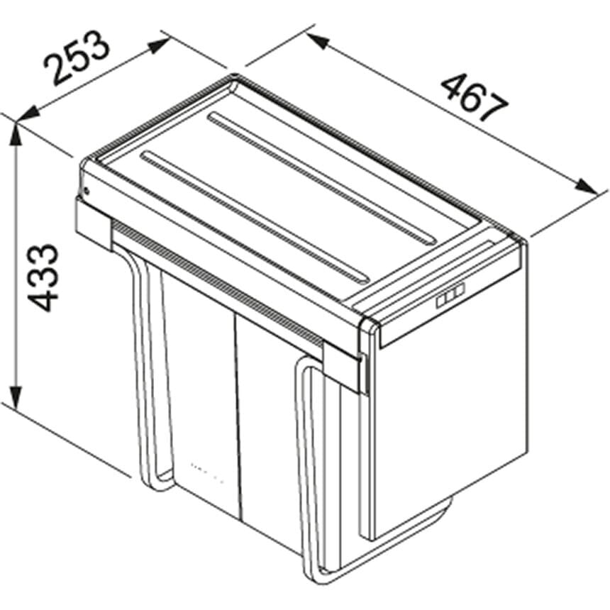 Franke miskaste Cube 30, 3 x 10l cena un informācija | Miskastes | 220.lv