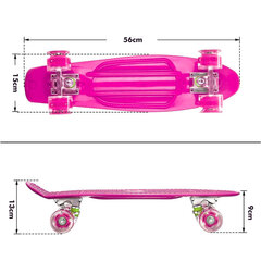Skrituļdēlis ar izgaismojošiem riteņiem, rozā цена и информация | Скейтборды | 220.lv