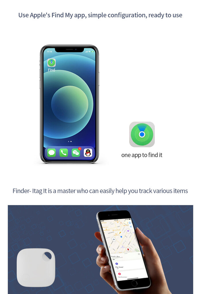 iTag izsekošanas ierīce iPhone, iPad un iPod ierīcēm cena un informācija | Mobilo telefonu aksesuāri | 220.lv