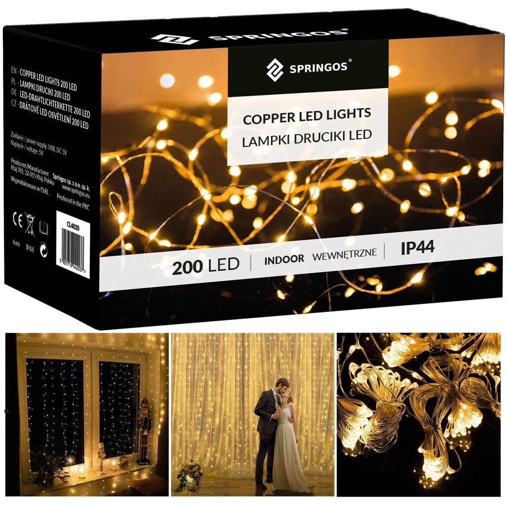 LED virtene 2x2 m, 200 LED cena un informācija | Ziemassvētku lampiņas, LED virtenes | 220.lv