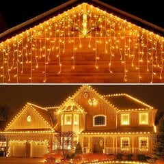 Āra gaismas virtene lāstekas 300 LED Silta balta gaisma ar zibspuldzes funkciju cena un informācija | Ziemassvētku lampiņas, LED virtenes | 220.lv