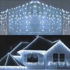 Āra gaismas virtene Lāstekas 300 LED auksta balta gaisma ar zibspuldzes funkciju cena un informācija | Ziemassvētku lampiņas, LED virtenes | 220.lv