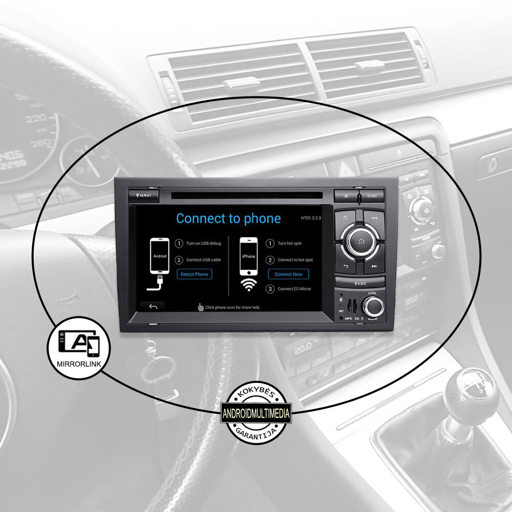 AUDI A4 2002-08 Android multivide цена и информация | Auto magnetolas, multimedija | 220.lv