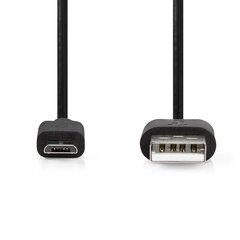 Mikro USB kabelis, 3m, melns, USB 2.0 cena un informācija | Savienotājkabeļi | 220.lv