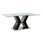 Pusdienu galds DKD Home Decor Melns Rūdīts stikls Koks MDF (180 x 90 x 76 cm) cena un informācija | Virtuves galdi, ēdamgaldi | 220.lv