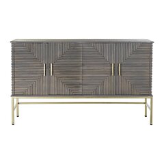 Bufete DKD Home Decor Pelēks Bronza Misiņš Mango koks (152 x 42 x 91 cm) cena un informācija | Vitrīnas, bufetes | 220.lv