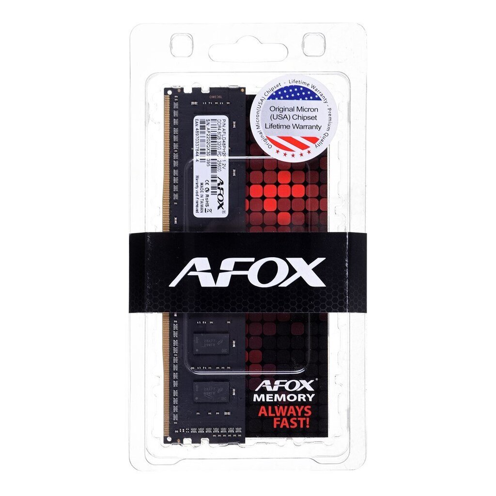 AFOX DDR4 16GB 3600MHZ MICRON CHIP CL18 XMP2 цена и информация | Operatīvā atmiņa (RAM) | 220.lv