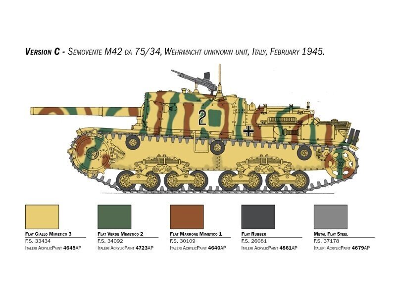 Italeri - Semovente M42 da 75/34, 1/35, 6584 cena un informācija | Konstruktori | 220.lv