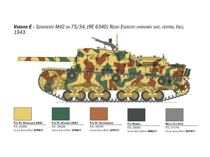 Italeri - Semovente M42 da 75/34, 1/35, 6584 cena un informācija | Konstruktori | 220.lv