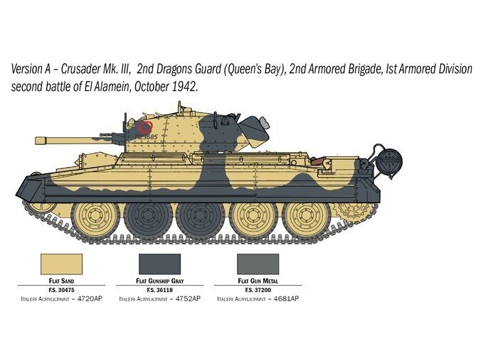 Italeri - Crusader III w/ British Crew El Alamein 1942-2022, 1/35, 6592 цена и информация | Konstruktori | 220.lv