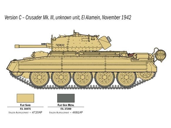 Italeri - Crusader III w/ British Crew El Alamein 1942-2022, 1/35, 6592 цена и информация | Konstruktori | 220.lv