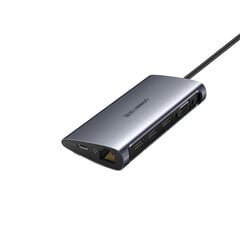 Adapteris UGREEN 50539 CM147 8in1 Type-C Uz HDMI VGA 3USB SD/TF 1000Mbps HUB par HUAWEI Mate40/P50 Samsung S20 цена и информация | Адаптеры и USB разветвители | 220.lv