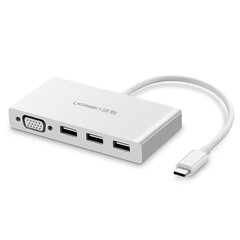 Adapteris UGREEN 40375 MM133 4in1 Type-C Uz 3USB3.0 VGA par HUAWEI Mate40/P50 Samsung S20 cena un informācija | Adapteri un USB centrmezgli | 220.lv