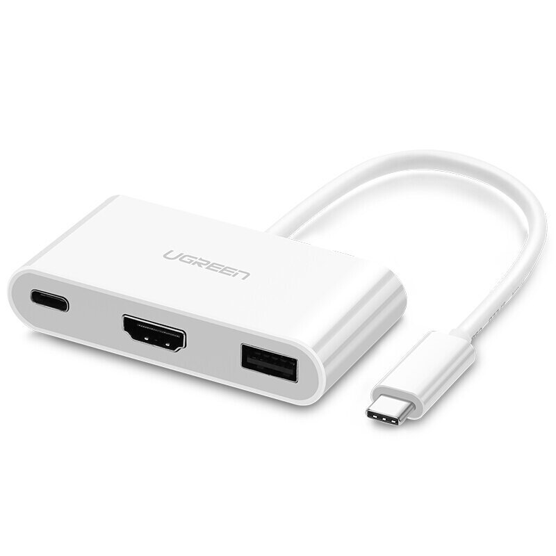 Adapteris UGREEN 30377 US163 3in1 Type-C Uz USB3.0 HDMI PD par HUAWEI Mate40/P50 Samsung S20 cena un informācija | Adapteri un USB centrmezgli | 220.lv