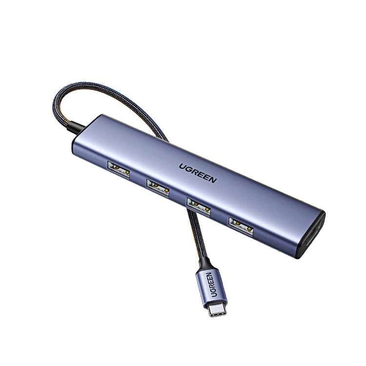 Adapteris UGREEN 90370 CM478 5in1 Type-C Uz HDMI 4USB3.0 par HUAWEI Mate40/P50 Samsung S20 cena un informācija | Adapteri un USB centrmezgli | 220.lv