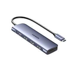 Адаптер Ugreen 70410 CM195 6in1 USB-C До HDMI 3USB3.0 SD/TF для HUAWEI Mate40/P50 Samsung S20 цена и информация | Адаптеры и USB разветвители | 220.lv