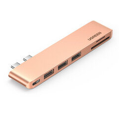 Adapteris UGREEN 80553 CM251 6in1 Thunderbolt3 SD/TF 3USB3.0 par MacBookPro/Air cena un informācija | Adapteri un USB centrmezgli | 220.lv