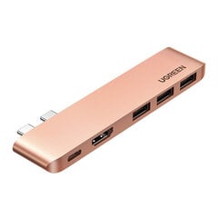 Адаптер Ugreen 70406 5in1 Thunderbolt3 HDMI 3USB3.0 для MacBookPro/Air цена и информация | Адаптеры и USB разветвители | 220.lv