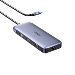 Adapteris UGREEN 70301 CM274 9in1 Type-C Uz PD100W DP HDMI VGA 1000mbps 2USB3.0 SD/TF par HUAWEI Mate40/P50 Samsung S20 cena un informācija | Adapteri un USB centrmezgli | 220.lv