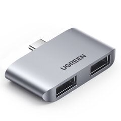 Adapteris UGREEN 10912 CM412 2in1 Type-C Uz HUB 2USB3.0 par HUAWEI Mate40/P50 Samsung S20 cena un informācija | Adapteri un USB centrmezgli | 220.lv