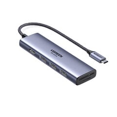 Adapteris UGREEN 60383 CM511 6in1 Type-C Uz HDMI 3USB3.0 SD/TF par HUAWEI Mate40/P50 Samsung S20 cena un informācija | Adapteri un USB centrmezgli | 220.lv