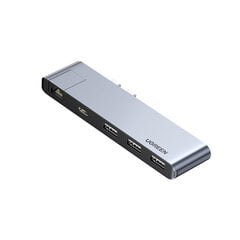 Adapteris UGREEN 60565 CM218 5in1 Type-C Uz Thunderbolt3 3USB3.0 1000mbps par MacBookPro/Air cena un informācija | Adapteri un USB centrmezgli | 220.lv