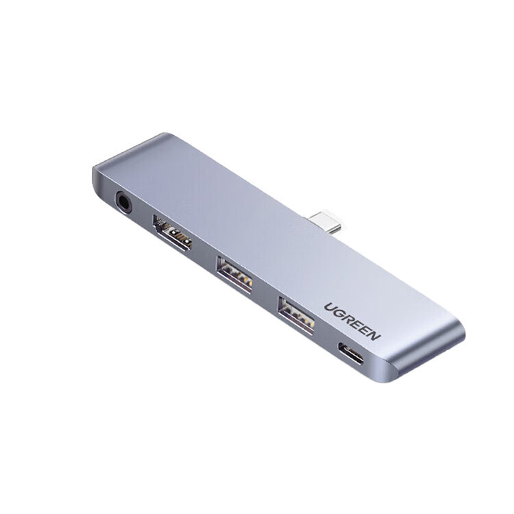 Adapteris UGREEN 20199 CM424 5in1 Type-C Uz AUX 3.5mm HDMI USB3.0 PD100W par iPadPro цена и информация | Adapteri un USB centrmezgli | 220.lv