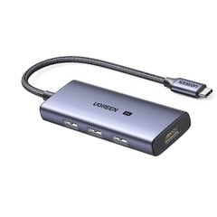 Адаптер Ugreen 50629 CM500 4in1 Type-C До 3USB3.0 HDMI2.1 для HUAWEI Mate40/P50 Samsung S20 цена и информация | Адаптеры и USB разветвители | 220.lv
