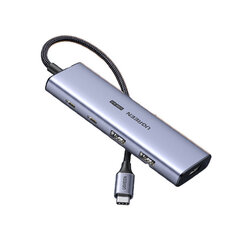 Adapteris UGREEN 90376 Type-C Uz 2USB3.2 2Type-C3.2 HDMI par HUAWEI Mate40/P50 Samsung S20 цена и информация | Адаптеры и USB разветвители | 220.lv