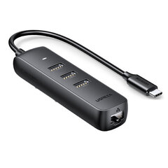 Adapteris UGREEN 10917 CM416 Type-C Uz 3USB3.0 100mbps par HUAWEI Mate40/P50 Samsung S20 cena un informācija | Adapteri un USB centrmezgli | 220.lv