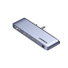 Адаптер Ugreen 80332 CM349 Type-C До 2USB3.0 AUX 3.5mm HDMI для Surface Go цена и информация | Адаптеры и USB разветвители | 220.lv