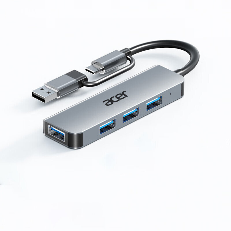 Adapteris Acer HY21-14U2B-1 USB/Type-C Uz HUB 4USB3.0 Alumīnija sakausējums cena un informācija | Adapteri un USB centrmezgli | 220.lv