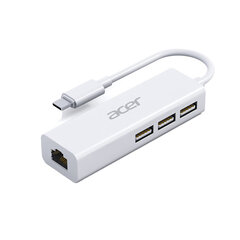 Adapteris Acer HY41-T41 4in1 Type-C Uz 100mbps 3USB par HUAWEI Mate40/P50 Samsung S20 цена и информация | Адаптеры и USB разветвители | 220.lv