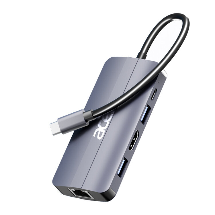 Adapteris Acer HY41-T6 5in1 Type-C Uz 2USB PD HDMI 100mbps par HUAWEI Mate40/P50 Samsung S20 цена и информация | Adapteri un USB centrmezgli | 220.lv