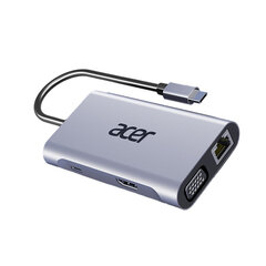 Adapteris Acer HY41-T7 7in1 Type-C Uz PD HDMI 100mbps VGA 3USB par HUAWEI Mate40/P50 Samsung S20 цена и информация | Адаптеры и USB разветвители | 220.lv