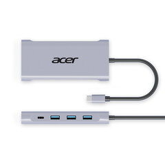 Адаптер Acer HY41-T10 10in1 Type-C До 2PD HDMI SD/TF 100mbps VGA 2USB2.0 USB3.0 для HUAWEI Mate40/P50 Samsung S20 цена и информация | Адаптеры и USB разветвители | 220.lv