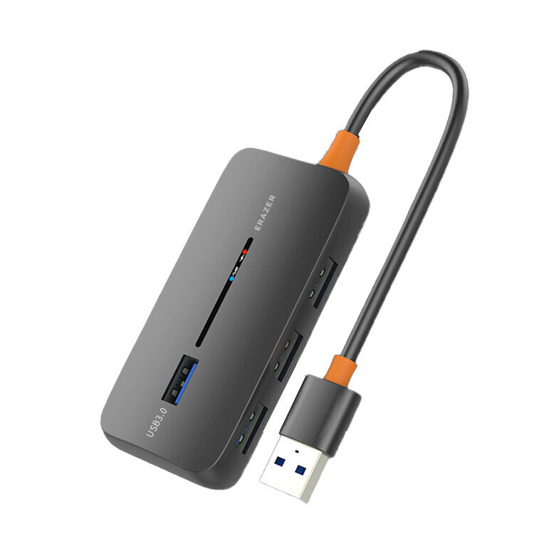 Adapteris ERAZER HA04 4in1 USB Uz 4USB3.0 ABS 0.15m цена и информация | Adapteri un USB centrmezgli | 220.lv