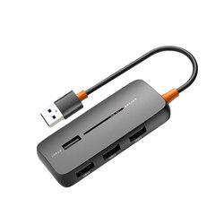 Adapteris ERAZER HA04-1 4in1 USB Uz 4USB2.0 ABS 0.15m цена и информация | Адаптеры и USB разветвители | 220.lv