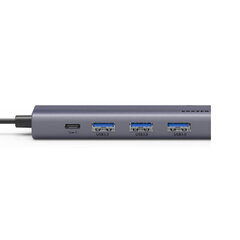 Adapteris ERAZER HA05R 5in1 USB Uz 3USB3.0 1000mbps Type-C Alumīnija sakausējums ABS цена и информация | Адаптеры и USB разветвители | 220.lv