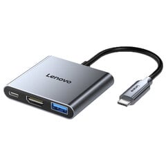 Адаптер Lenovo LX0807 3in1 Type-C До USB3.0 HDMI PD100W для HUAWEI Mate40/P50 Samsung S20 цена и информация | Адаптеры и USB разветвители | 220.lv