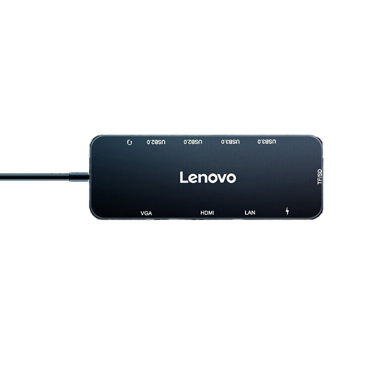 Adapteris Lenovo 36004372 11in1 Type-C Uz HDMI VGA PD 1000mbps SD/TF AUX 3.5mm 2USB3.0 2USB2.0 par HUAWEI Mate40/P50 Samsung S20 цена и информация | Adapteri un USB centrmezgli | 220.lv