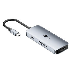 Адаптер Lecoo LKC1309H 6in1 Type-C До 2USB3.2 HDMI SD/TF Type-C для HUAWEI Mate40/P50 Samsung S20 цена и информация | Адаптеры и USB разветвители | 220.lv