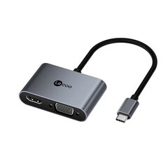 Адаптер Lecoo LKC1328H 4in1 Type-C До USB3.0 PD HDMI VGA для HUAWEI Mate40/P50 Samsung S20 цена и информация | Адаптеры и USB разветвители | 220.lv