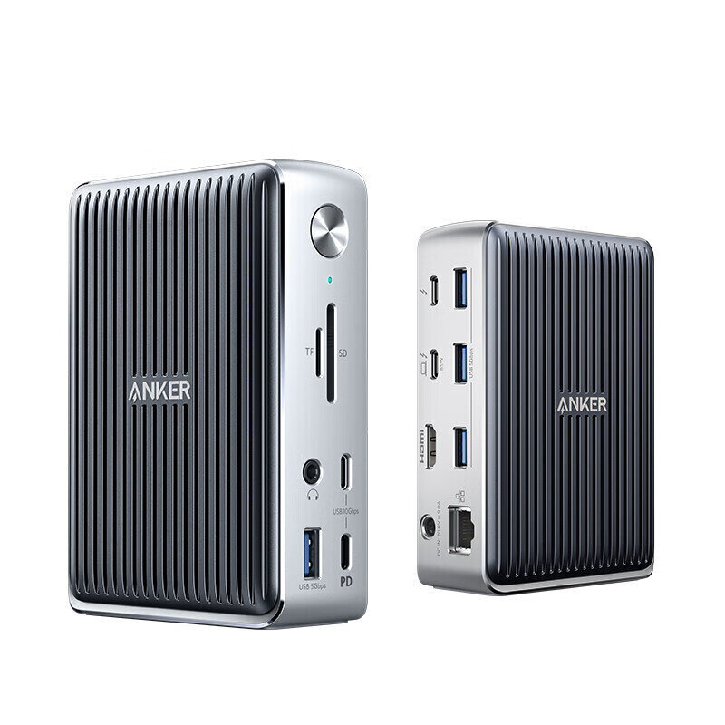 Adapteris ANKER A8396 13in1 Type-C Uz 2Thunderbolt3 LED SD/TF 2USB-C AUX 3.5mm 4USB3.0 HDMI 1000mbps 40Gbps par HUAWEI Mate40/P50 Samsung S20 cena un informācija | Adapteri un USB centrmezgli | 220.lv