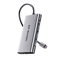 Адаптер Samzhe TC-DK 10in1 Type-C До 3USB3.0 1000mbps VGA AUX 3.5mm PD100W HDMI SD/TF для HUAWEI Mate40/P50 Samsung S20 цена и информация | Адаптеры и USB разветвители | 220.lv