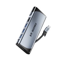 Адаптер Samzhe DK-S06 6in1 Type-C До HDMI 1000mbps 3USB3.0 для HUAWEI Mate40/P50 Samsung S20 цена и информация | Адаптеры и USB разветвители | 220.lv