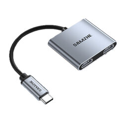 Adapteris SAMZHE DK-H2 2in1 Type-C Uz 2HDMI par HUAWEI Mate40/P50 Samsung S20 цена и информация | Адаптеры и USB разветвители | 220.lv