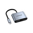 Adapteris SAMZHE DK-HV4 4in1 Type-C Uz HDMI VGA USB2.0 PD100W par HUAWEI Mate40/P50 Samsung S20